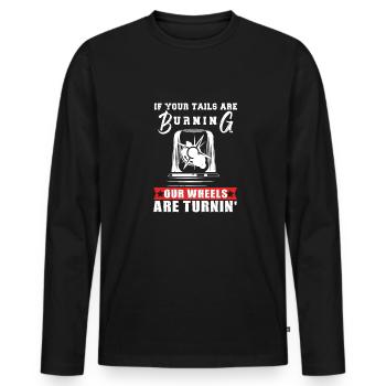 Feuerwehrmann Feuerwehr & Sprüche - Männer Premium Bio Langarmshirt - Schwarz - Vorne - Nico (187cm)