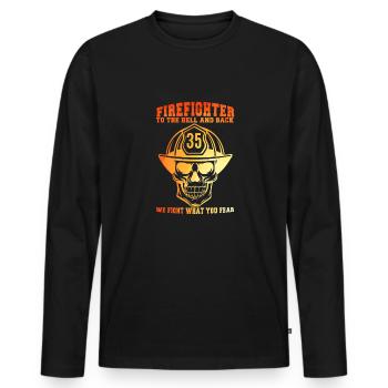 Feuerwehrmann Feuerwehr & Sprüche - Männer Premium Bio Langarmshirt - Schwarz - Vorne - Nico (187cm)