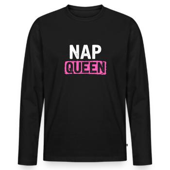 nap queen sleep tired beauty sleep sleepless - Men's Premium Organic Long Sleeve Shirt - black - Front - Nico (187cm)