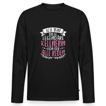 Ich Bin Diese Legendäre Kellnerin - Männer Premium Bio Langarmshirt - Schwarz - Vorne - Nico (187cm)