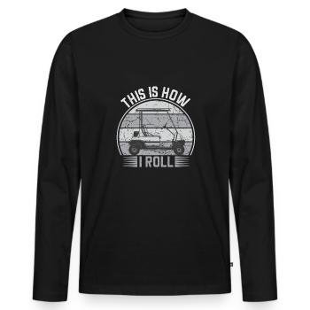Golf Geschenk Witz Golfspieler Golfer - Männer Premium Bio Langarmshirt - Schwarz - Vorne - Nico (187cm)