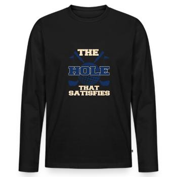 Golf Geschenk Witz Golfspieler Golfer - Männer Premium Bio Langarmshirt - Schwarz - Vorne - Nico (187cm)