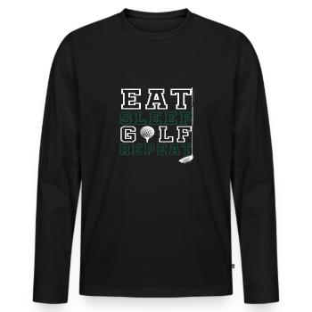 Golf Geschenk Witz Golfspieler Golfer - Männer Premium Bio Langarmshirt - Schwarz - Vorne - Nico (187cm)