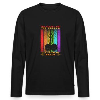 Golf Geschenk Witz Golfspieler Golfer - Männer Premium Bio Langarmshirt - Schwarz - Vorne - Nico (187cm)
