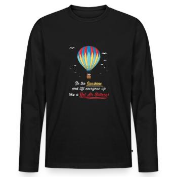 Heißluftballon & Ballon Fahrer Geschenk - Männer Premium Bio Langarmshirt - Schwarz - Vorne - Nico (187cm)