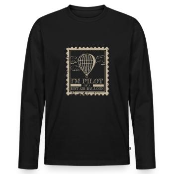 Heißluftballon & Ballon Fahrer Geschenk - Männer Premium Bio Langarmshirt - Schwarz - Vorne - Nico (187cm)