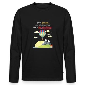 Heißluftballon & Ballon Fahrer Geschenk - Männer Premium Bio Langarmshirt - Schwarz - Vorne - Nico (187cm)