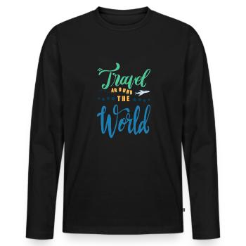 Heißluftballon & Ballon Fahrer Geschenk - Männer Premium Bio Langarmshirt - Schwarz - Vorne - Nico (187cm)