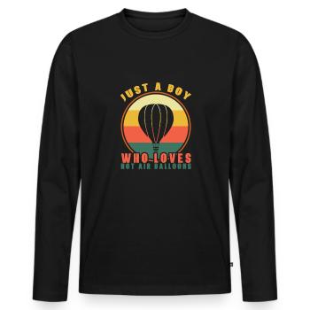 Heißluftballon & Ballon Fahrer Geschenk - Männer Premium Bio Langarmshirt - Schwarz - Vorne - Nico (187cm)