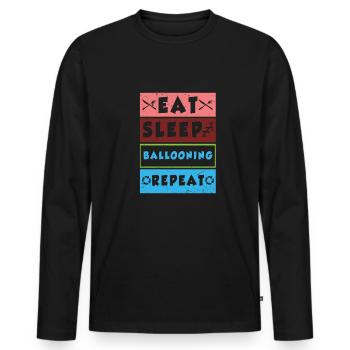 Heißluftballon & Ballon Fahrer Geschenk - Männer Premium Bio Langarmshirt - Schwarz - Vorne - Nico (187cm)
