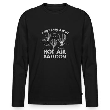 Heißluftballon & Ballon Fahrer Geschenk - Männer Premium Bio Langarmshirt - Schwarz - Vorne - Nico (187cm)