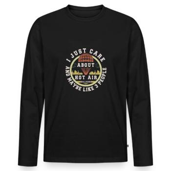 Heißluftballon & Ballon Fahrer Geschenk - Männer Premium Bio Langarmshirt - Schwarz - Vorne - Nico (187cm)