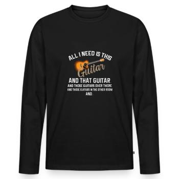 Gitarre Musik Gitarisst Gitarren Spruch - Männer Premium Bio Langarmshirt - Schwarz - Vorne - Nico (187cm)