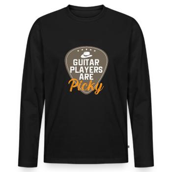 Gitarre Musik Gitarisst Gitarren Spruch - Männer Premium Bio Langarmshirt - Schwarz - Vorne - Nico (187cm)