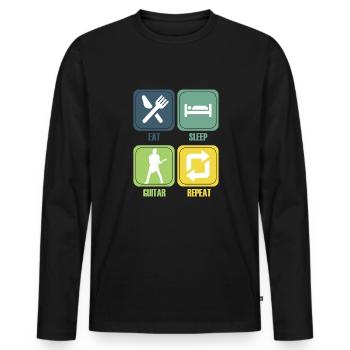 Gitarre Musik Gitarisst Gitarren Spruch - Männer Premium Bio Langarmshirt - Schwarz - Vorne - Nico (187cm)