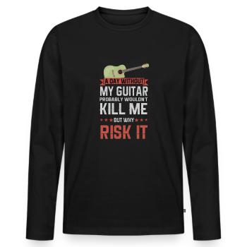 Gitarre Musik Gitarisst Gitarren Spruch - Männer Premium Bio Langarmshirt - Schwarz - Vorne - Nico (187cm)