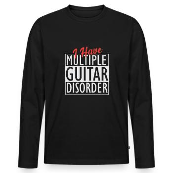 Gitarre Musik Gitarisst Gitarren Spruch - Männer Premium Bio Langarmshirt - Schwarz - Vorne - Nico (187cm)