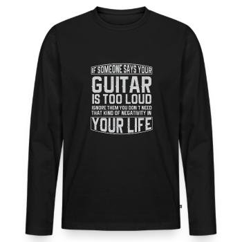Gitarre Musik Gitarisst Gitarren Spruch - Männer Premium Bio Langarmshirt - Schwarz - Vorne - Nico (187cm)
