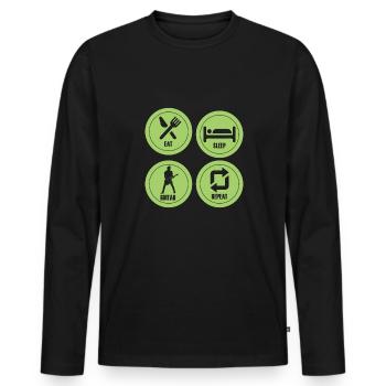 Gitarre Musik Gitarisst Gitarren Spruch - Männer Premium Bio Langarmshirt - Schwarz - Vorne - Nico (187cm)