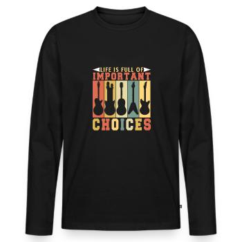 Gitarre Musik Gitarisst Gitarren Spruch - Männer Premium Bio Langarmshirt - Schwarz - Vorne - Nico (187cm)
