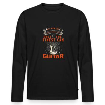 Gitarre Musik Gitarisst Gitarren Spruch - Männer Premium Bio Langarmshirt - Schwarz - Vorne - Nico (187cm)