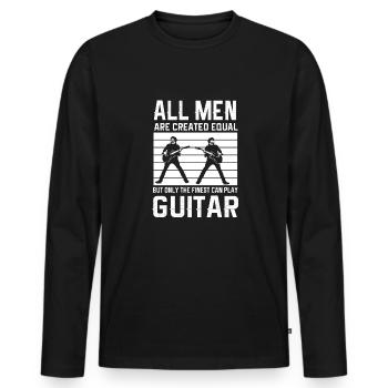 Gitarre Musik Gitarisst Gitarren Spruch - Männer Premium Bio Langarmshirt - Schwarz - Vorne - Nico (187cm)