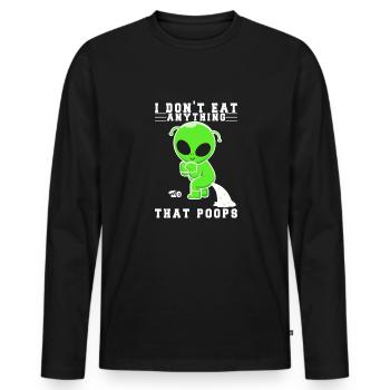 Vegan Fleischlos Tierlieb & Veganer - Männer Premium Bio Langarmshirt - Schwarz - Vorne - Nico (187cm)