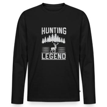 Jagen Jagdspruch & Jäger Geschenkidee - Männer Premium Bio Langarmshirt - Schwarz - Vorne - Nico (187cm)