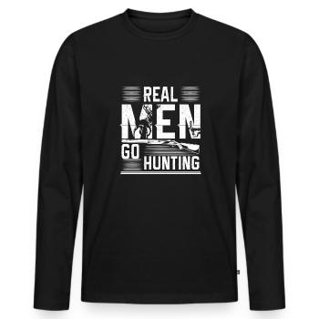Jagen Jagdspruch & Jäger Geschenkidee - Männer Premium Bio Langarmshirt - Schwarz - Vorne - Nico (187cm)