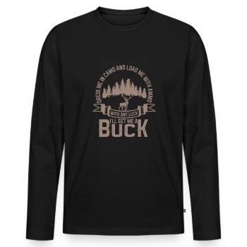 Jagen Jagdspruch & Jäger Geschenkidee - Männer Premium Bio Langarmshirt - Schwarz - Vorne - Nico (187cm)