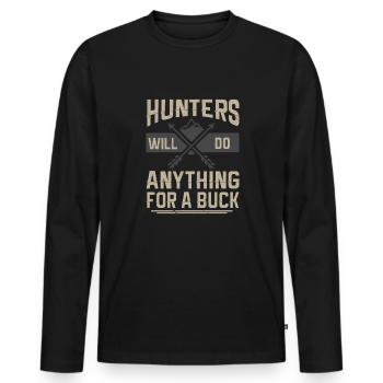 Jagen Jagdspruch & Jäger Geschenkidee - Männer Premium Bio Langarmshirt - Schwarz - Vorne - Nico (187cm)