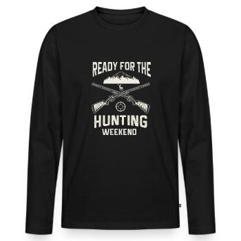 Jagen Jagdspruch & Jäger Geschenkidee - Männer Premium Bio Langarmshirt - Schwarz - Vorne - Nico (187cm)