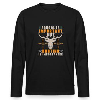 Jagen Jagdspruch & Jäger Geschenkidee - Männer Premium Bio Langarmshirt - Schwarz - Vorne - Nico (187cm)