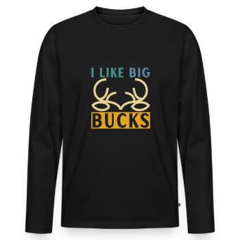 Jagen Jagdspruch & Jäger Geschenkidee - Männer Premium Bio Langarmshirt - Schwarz - Vorne - Nico (187cm)
