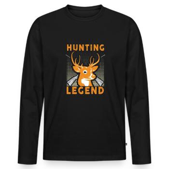 Jagen Jagdspruch & Jäger Geschenkidee - Männer Premium Bio Langarmshirt - Schwarz - Vorne - Nico (187cm)