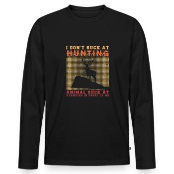 Jagen Jagdspruch & Jäger Geschenkidee - Männer Premium Bio Langarmshirt - Schwarz - Vorne - Nico (187cm)