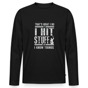 Lustiger Schmied Spruch & Schmieden - Männer Premium Bio Langarmshirt - Schwarz - Vorne - Nico (187cm)