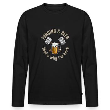 Lustiger Schmied Spruch & Schmieden - Männer Premium Bio Langarmshirt - Schwarz - Vorne - Nico (187cm)
