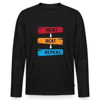 Lustiger Schmied Spruch & Schmieden - Männer Premium Bio Langarmshirt - Schwarz - Vorne - Nico (187cm)