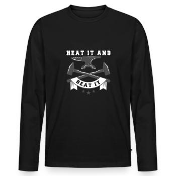 Lustiger Schmied Spruch & Schmieden - Männer Premium Bio Langarmshirt - Schwarz - Vorne - Nico (187cm)