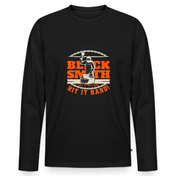 Lustiger Schmied Spruch & Schmieden - Männer Premium Bio Langarmshirt - Schwarz - Vorne - Nico (187cm)