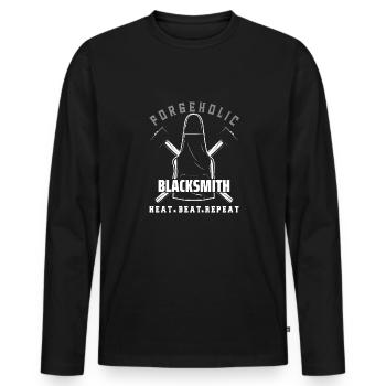 Lustiger Schmied Spruch & Schmieden - Männer Premium Bio Langarmshirt - Schwarz - Vorne - Nico (187cm)