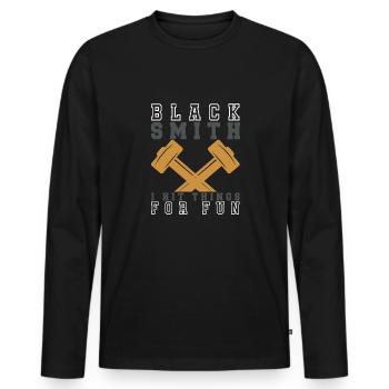 Lustiger Schmied Spruch & Schmieden - Männer Premium Bio Langarmshirt - Schwarz - Vorne - Nico (187cm)