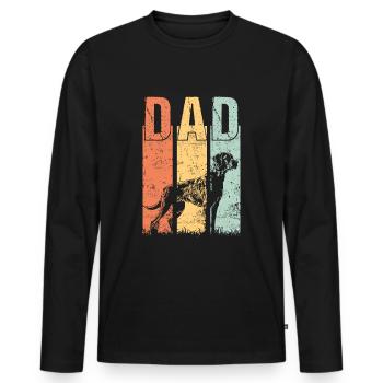 Mountain Cur Hund Dad Papa Herrchen Vintage - Männer Premium Bio Langarmshirt - Schwarz - Vorne - Nico (187cm)
