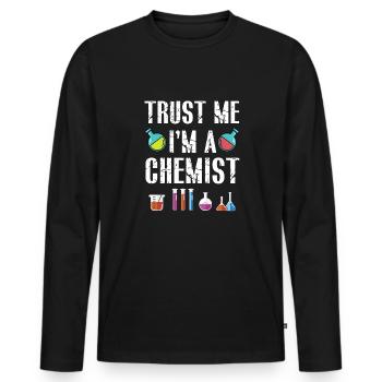 Chemie Lehrer Wissenschaftler Chemieker - Männer Premium Bio Langarmshirt - Schwarz - Vorne - Nico (187cm)