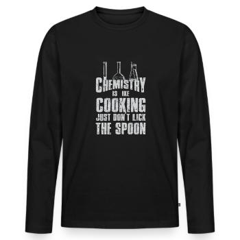 Chemie Lehrer Wissenschaftler Chemieker - Männer Premium Bio Langarmshirt - Schwarz - Vorne - Nico (187cm)