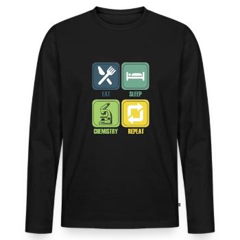Chemie Lehrer Wissenschaftler Chemieker - Männer Premium Bio Langarmshirt - Schwarz - Vorne - Nico (187cm)