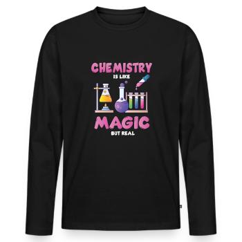 Chemie Lehrer Wissenschaftler Chemieker - Männer Premium Bio Langarmshirt - Schwarz - Vorne - Nico (187cm)
