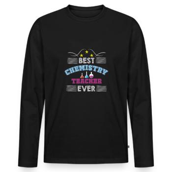 Chemie Lehrer Wissenschaftler Chemieker - Männer Premium Bio Langarmshirt - Schwarz - Vorne - Nico (187cm)