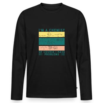 Chemie Lehrer Wissenschaftler Chemieker - Männer Premium Bio Langarmshirt - Schwarz - Vorne - Nico (187cm)